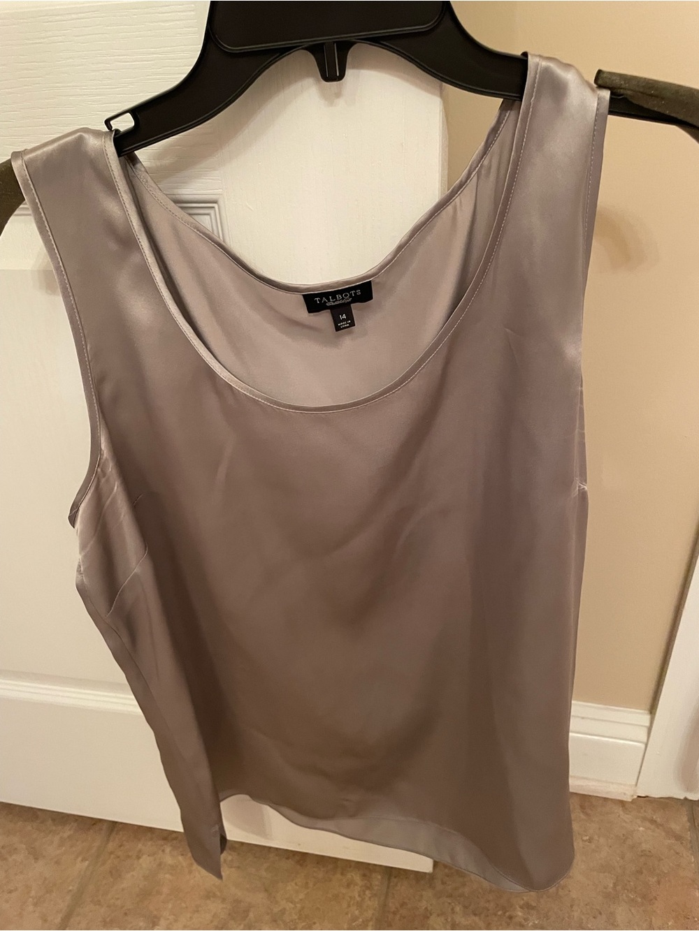 Talbots silver gray Satin Scoop Neck Camisole